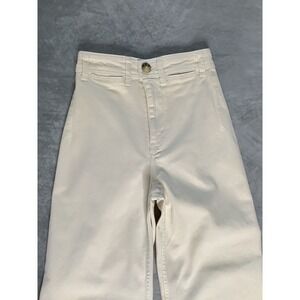 We The Free Free People High Rise Wide Leg Pants Cream Off White Size 24 Boho
